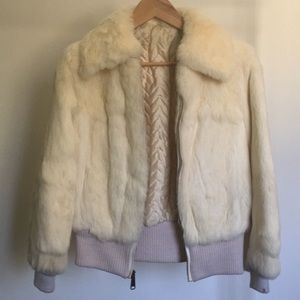 Genuine rabbit fur coat
